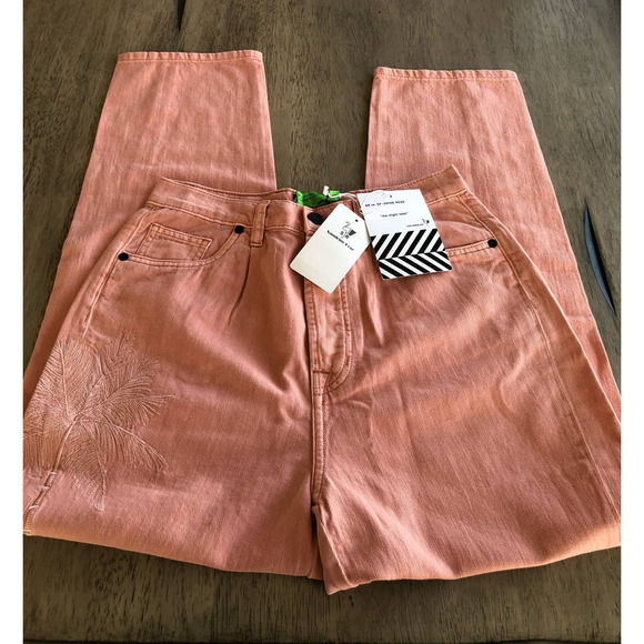 Free People v. Sandrine Rose Wide Leg High Rise Embroidered Pink Pants - 28 - Picture 6 of 10